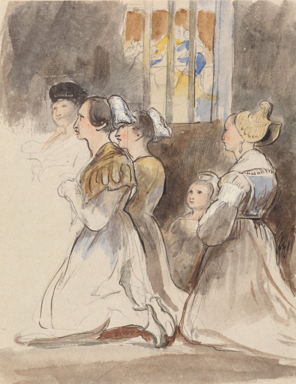 Un groupe de femmes à la messe - Sir David Wilkie