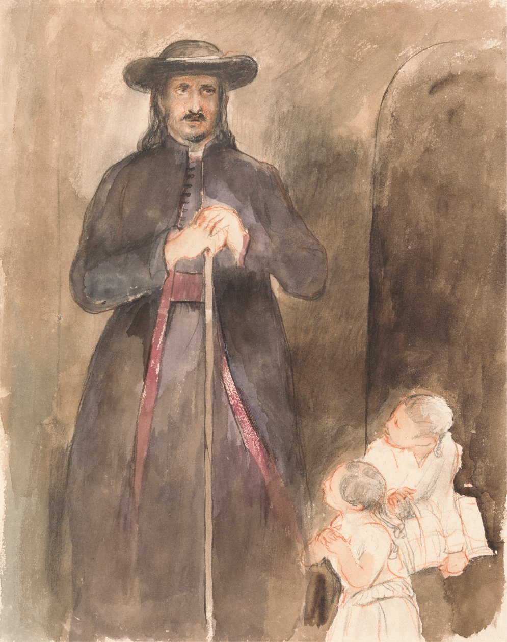 Un prêtre avec deux enfants - Sir David Wilkie