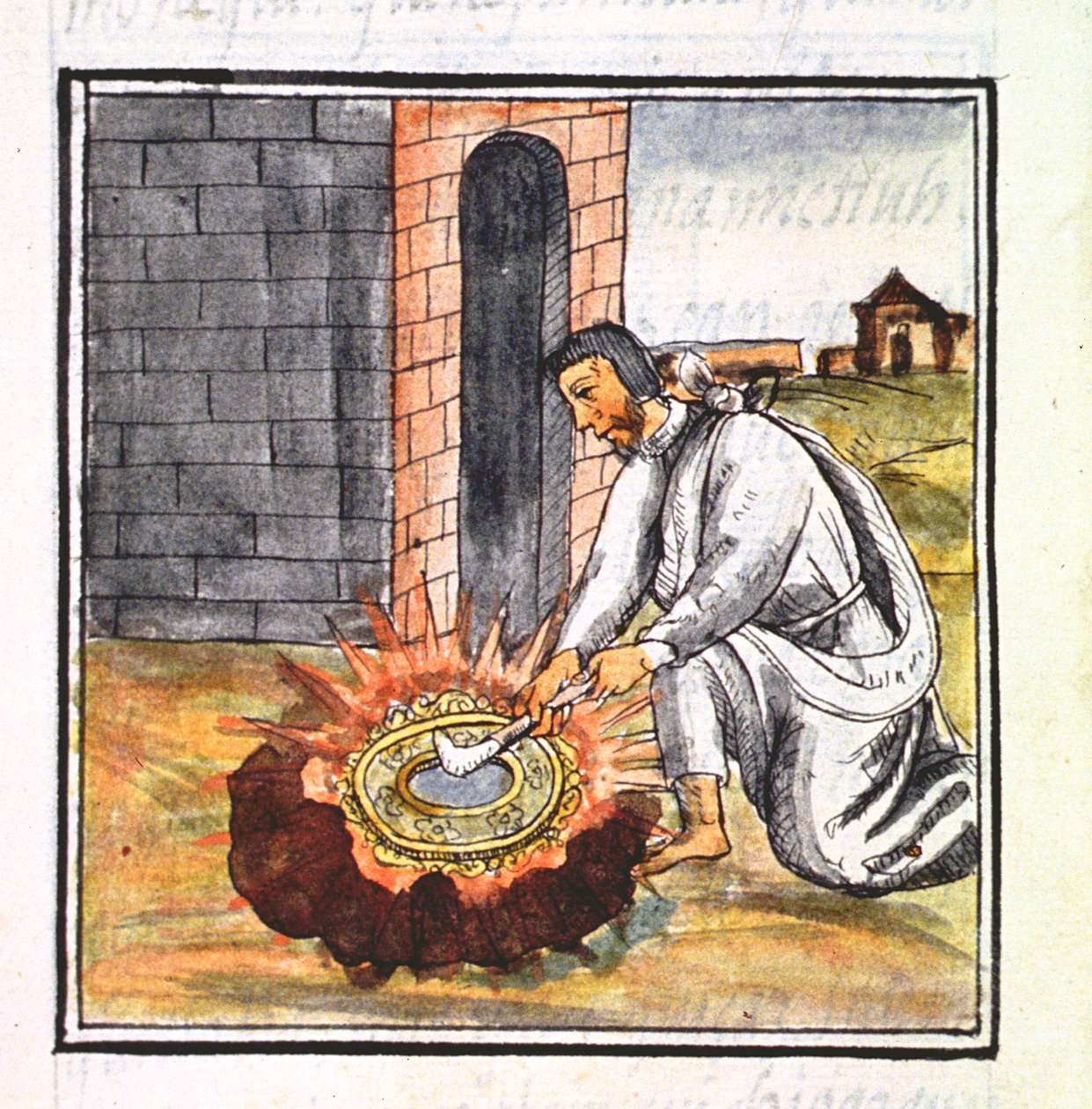 Ms Palat. 218-220 Livre IX Un Européen fabriquant un reliquaire, du 