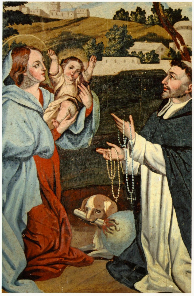 La Vierge Marie présente Jésus à Saint Dominique - Spanish School