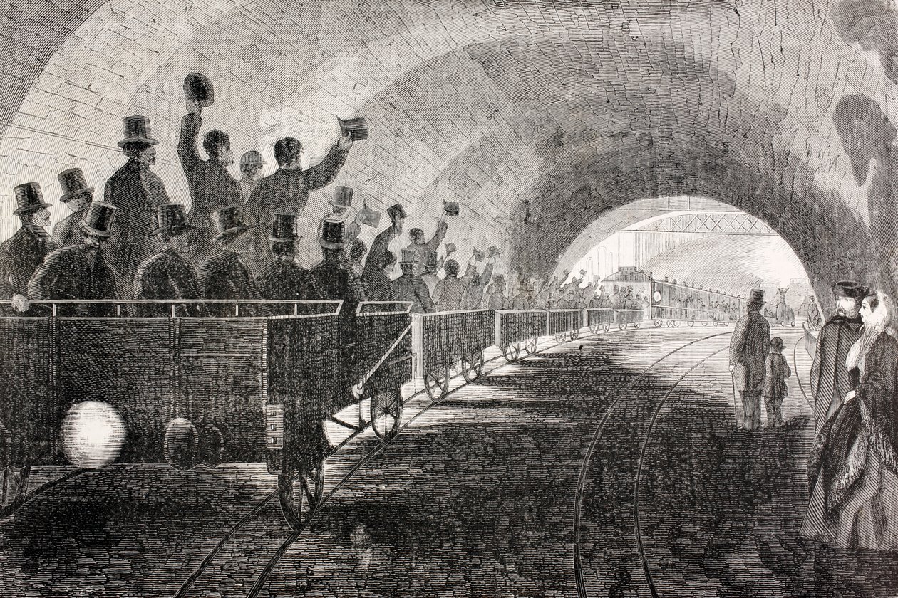 Essai de train dans le métro de Londres en 1862, de 