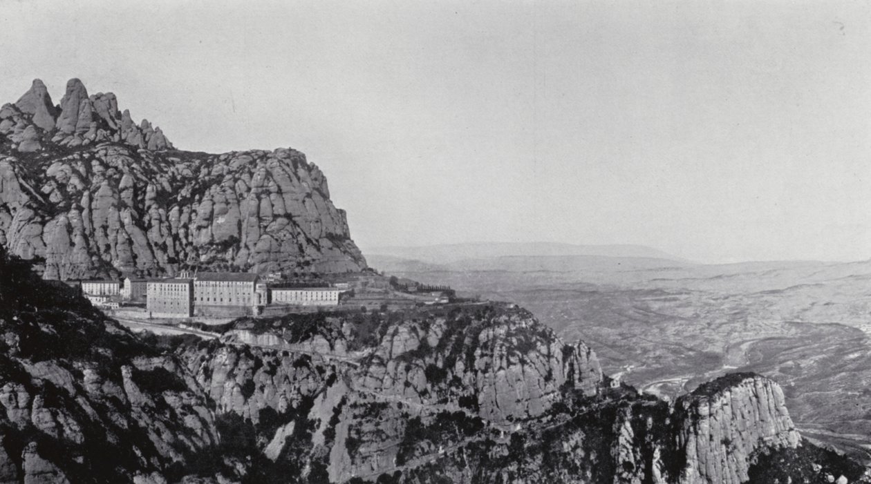 Vue générale de Montserrat (photo n/b) - Spanish Photographer