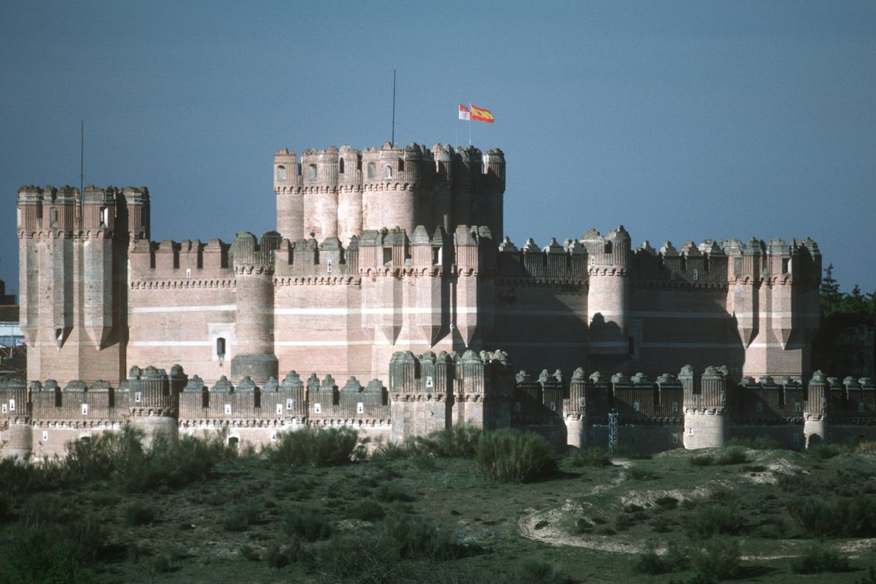 Vue du château, construit vers 1453 - Spanish School