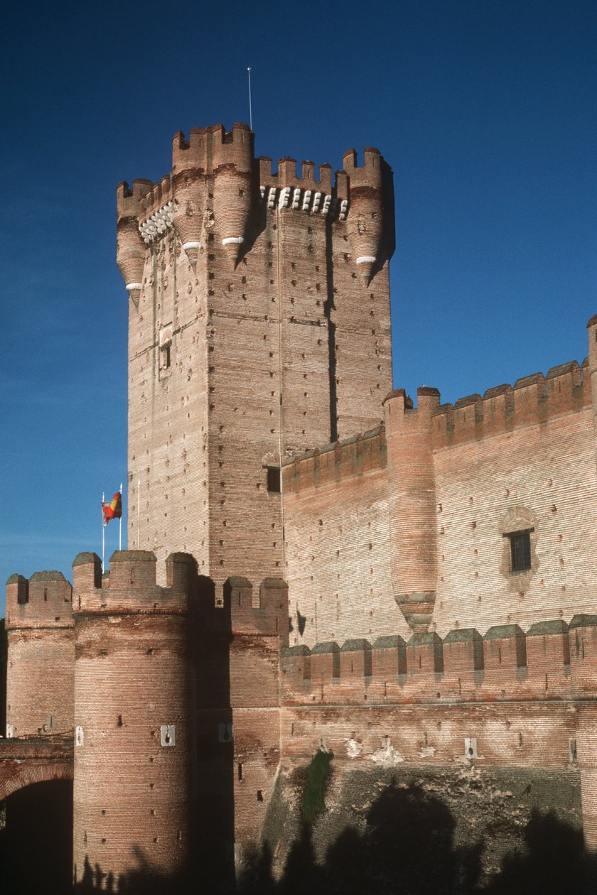 Vue du château, construit vers 1453 - Spanish School