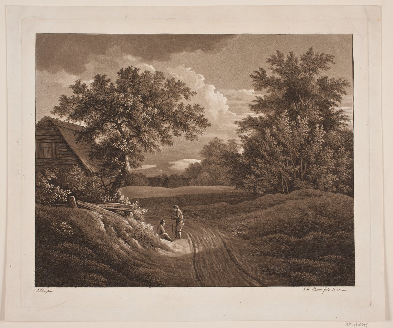 Paysage avec deux paysans conversant - Søren Henrik Petersen