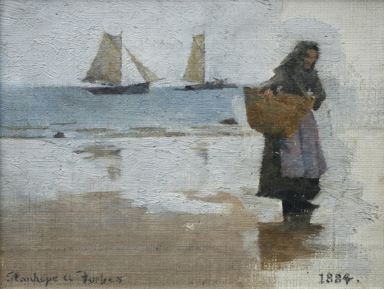 Pêcheuse sur une plage - Stanhope Alexander Forbes