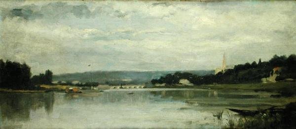 Sur les rives de la Seine à Saint-Cloud, vers 1880 - Stanislas Victor Edouard Lepine
