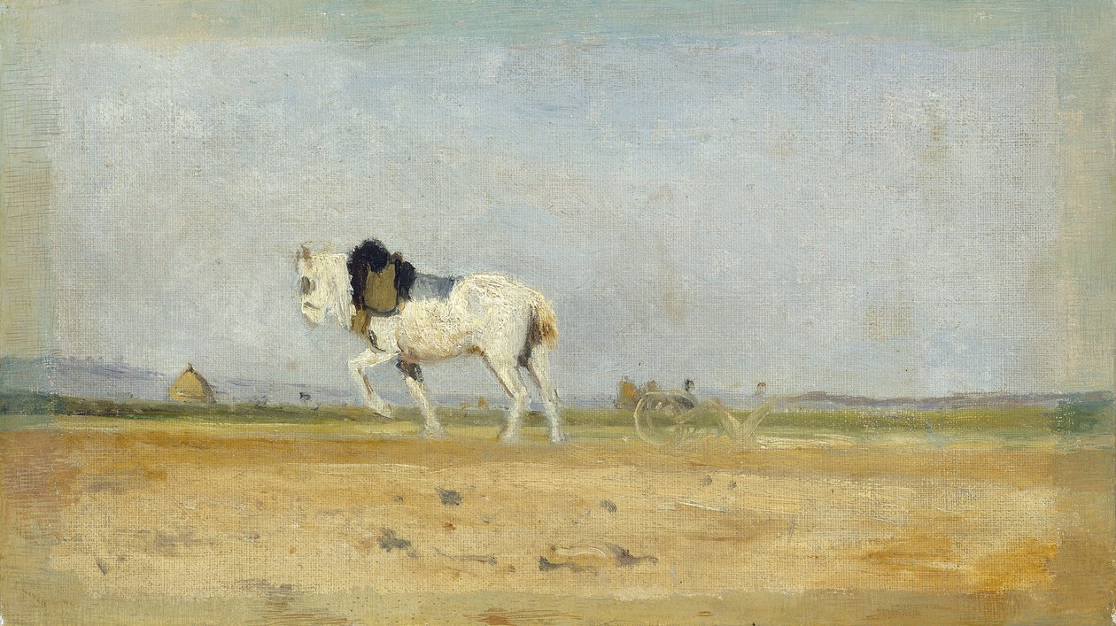 Cheval de labour dans un champ - Stanislas Lepine