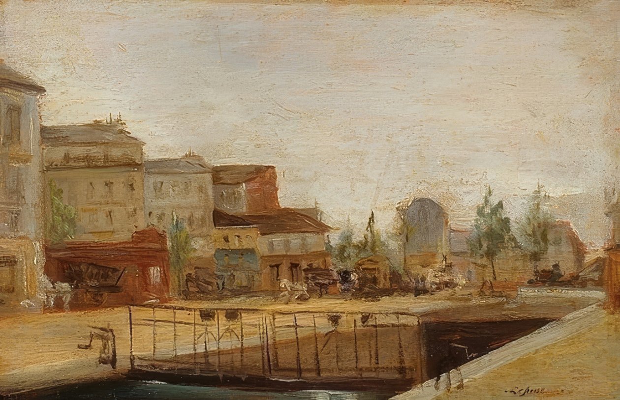 Le canal Saint-Martin à Paris avec écluse - Stanislas Lepine