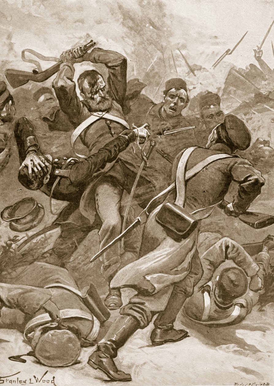 Inkerman : le 55e régiment (et Border) chargeant les Russes - Stanley L. Wood