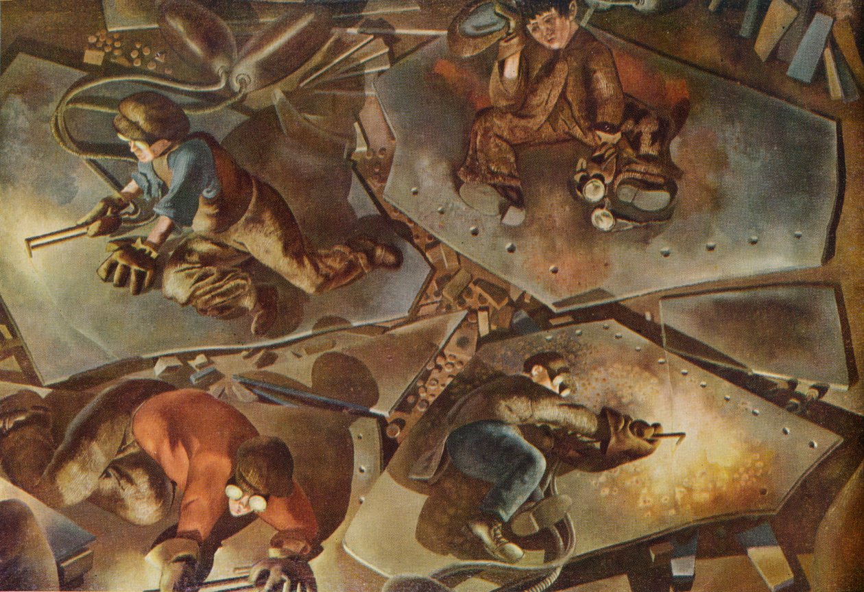 Construction sur la Clyde : Brûleurs - Stanley Spencer
