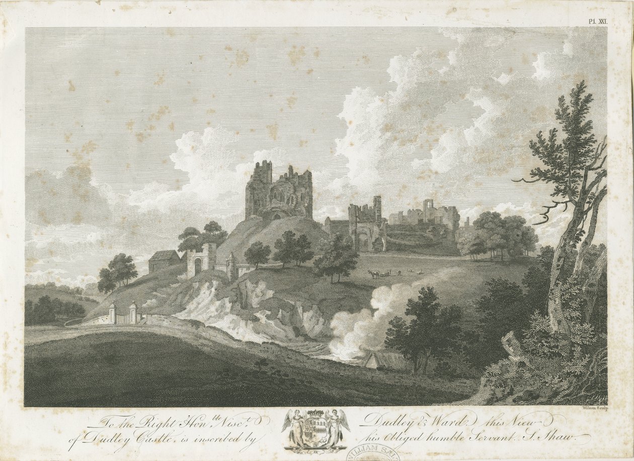 Château de Dudley : gravure - Stebbing Shaw