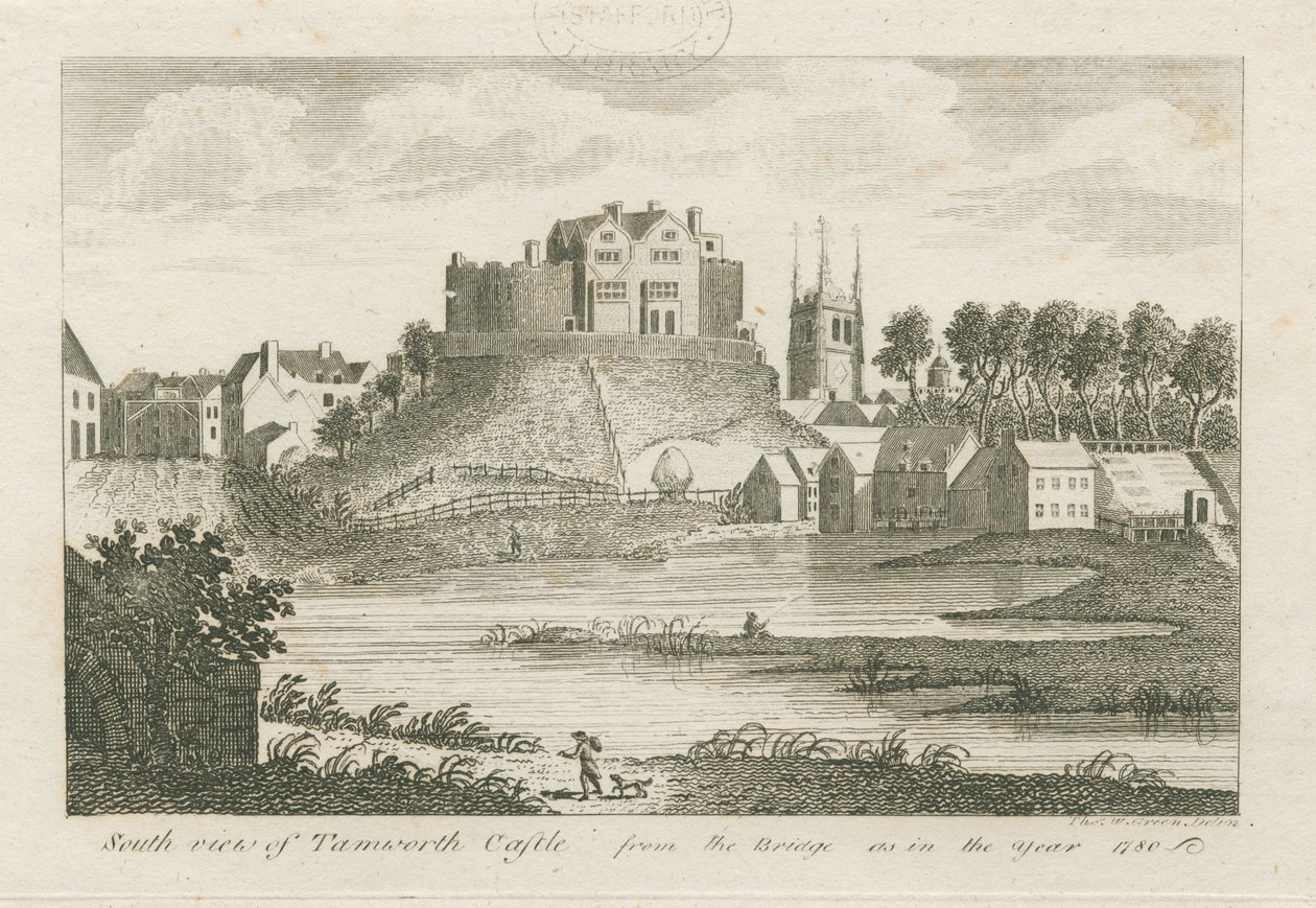 Château de Tamworth : gravure - Stebbing Shaw