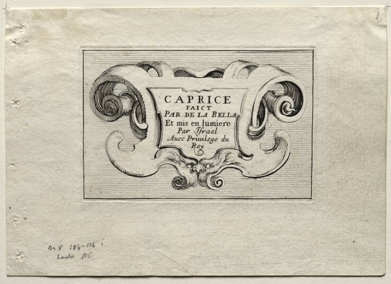 Caprices : Page de Titre - Stefano della Bella