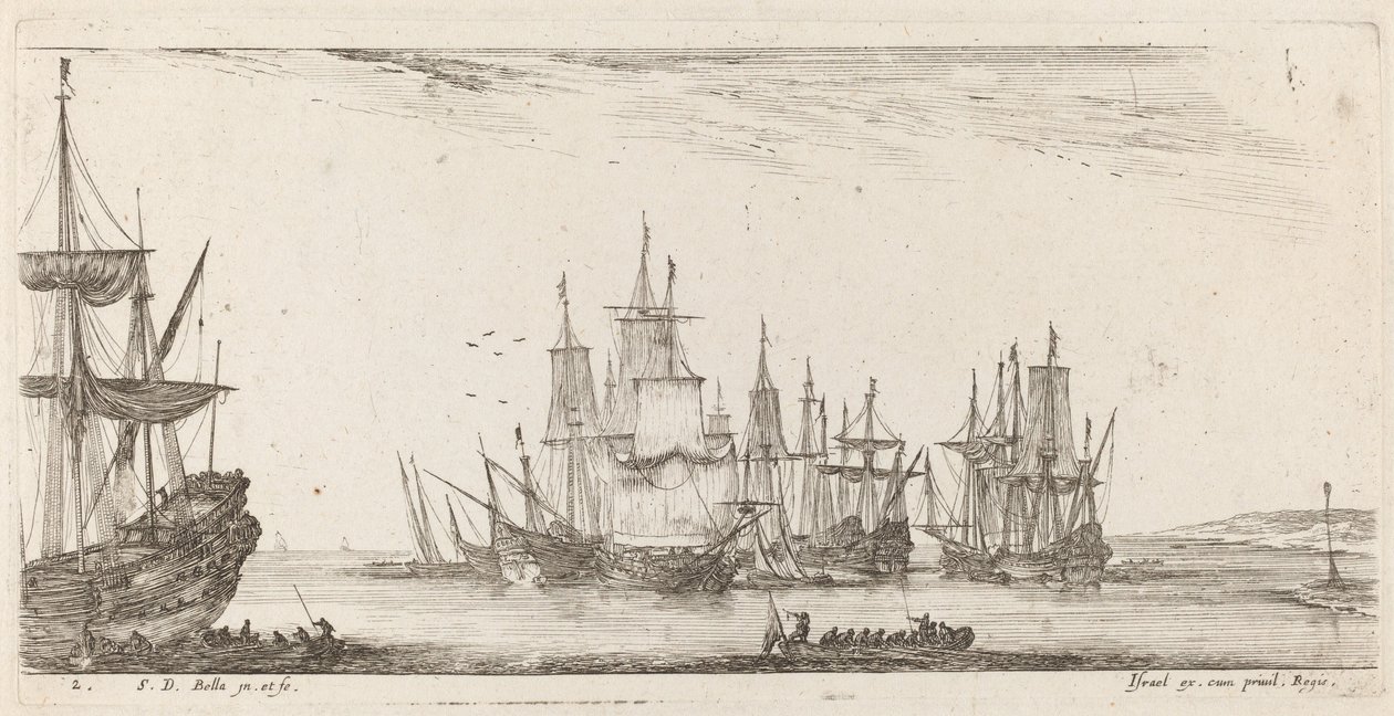 Groupe de navires, 1644 - Stefano della Bella