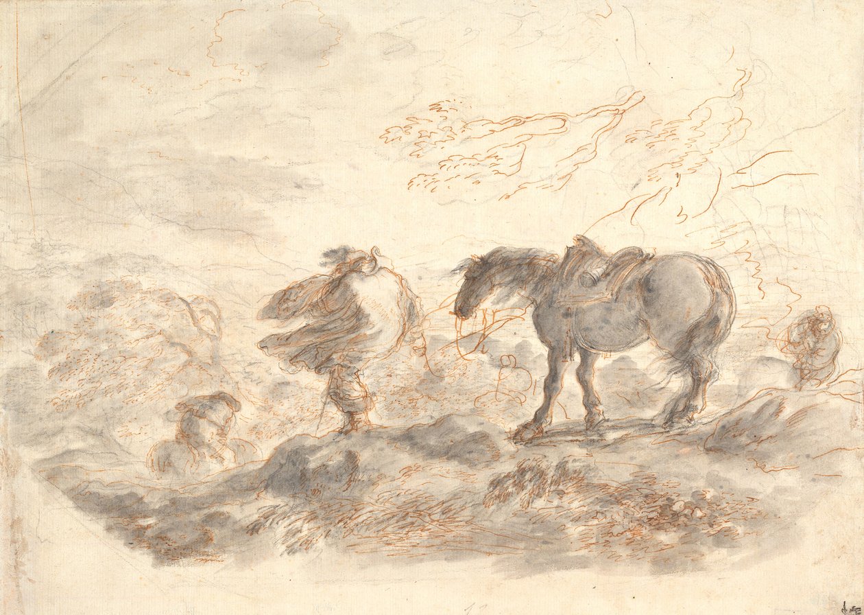 Cavaliers dans une tempête - Stefano della Bella