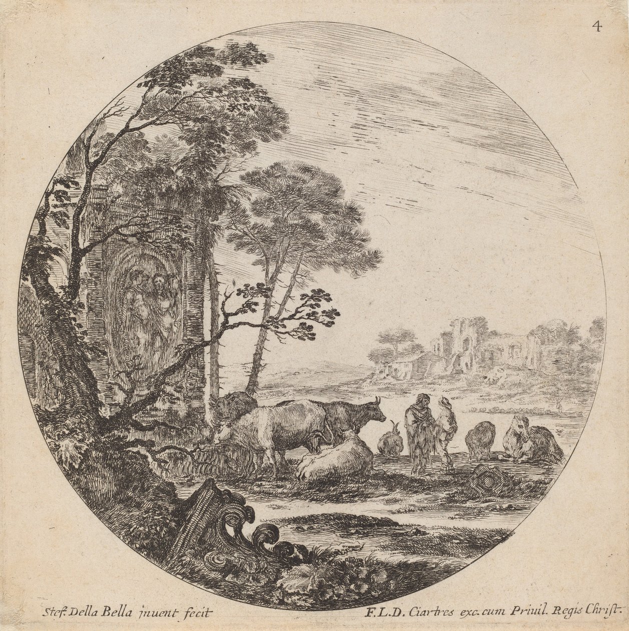 Paysage avec ruines romaines, 1646 - Stefano della Bella