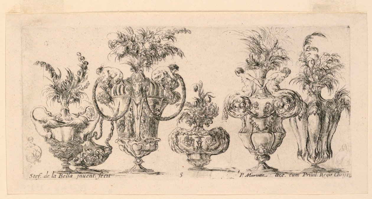Six vases, de "Raccolta" - Stefano della Bella