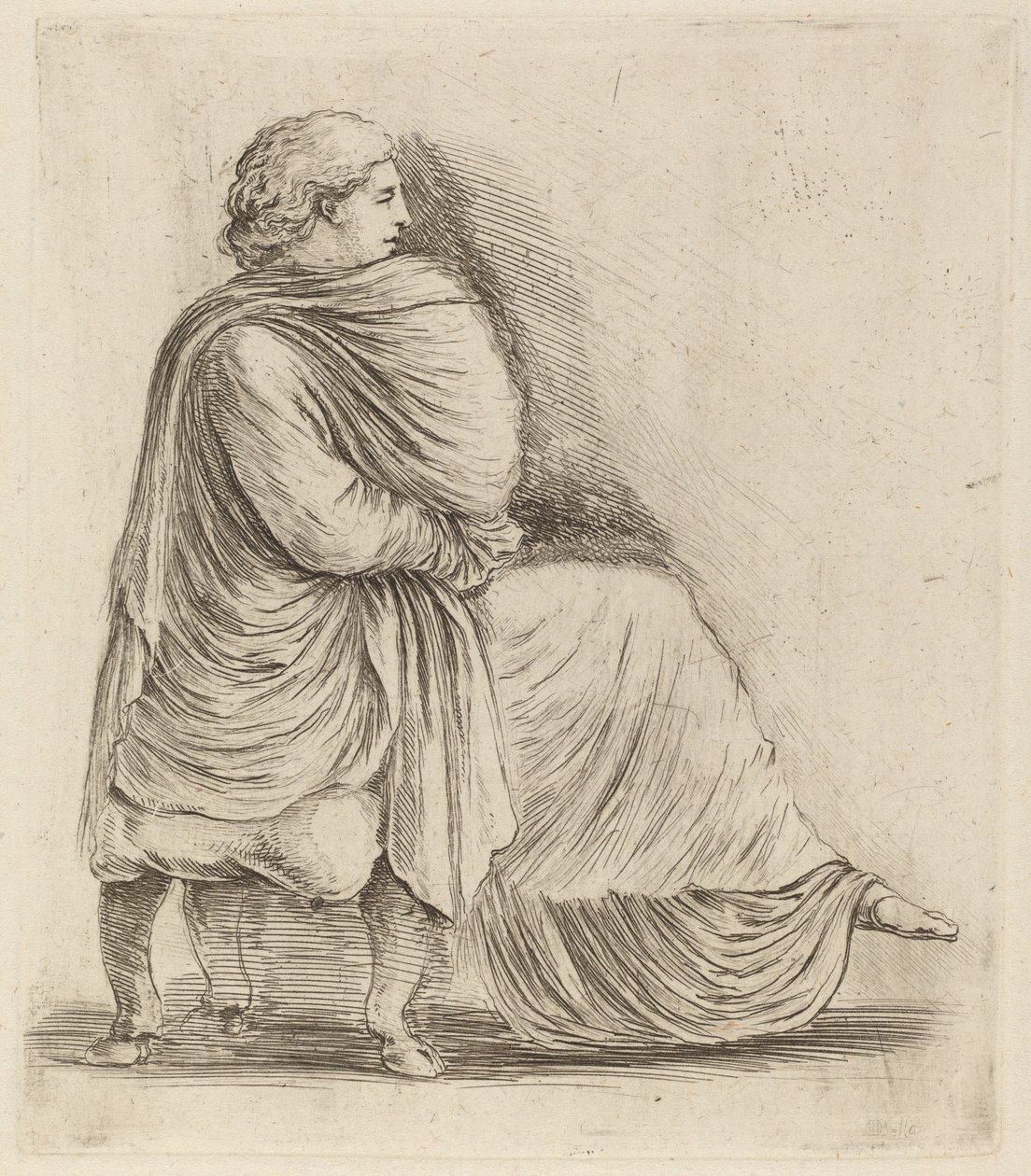 Femme assise sur un tabouret - Stefano della Bella