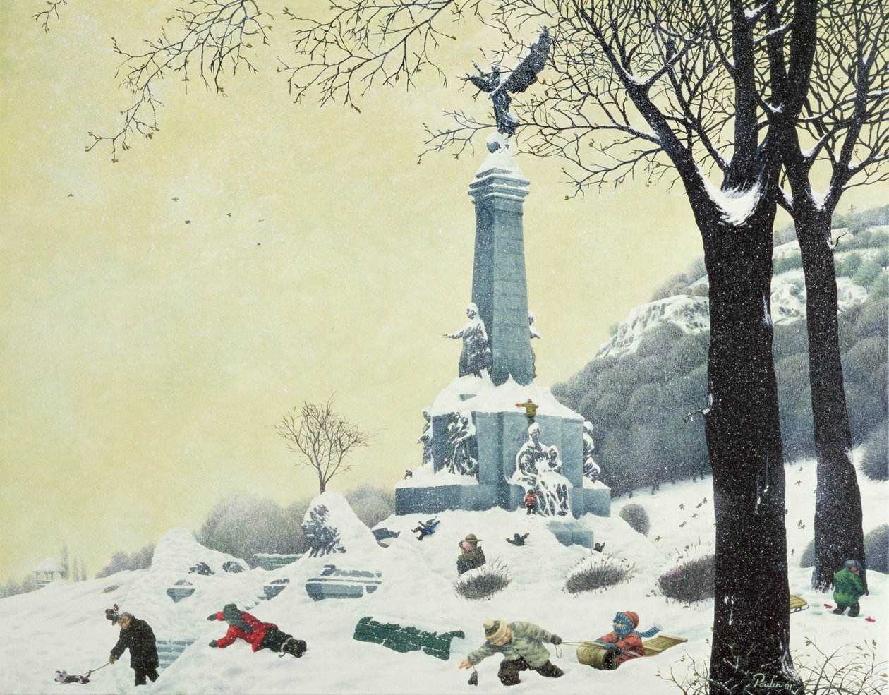 Dans le parc, hiver, des Quatre Saisons au Québec - Stephane Poulin