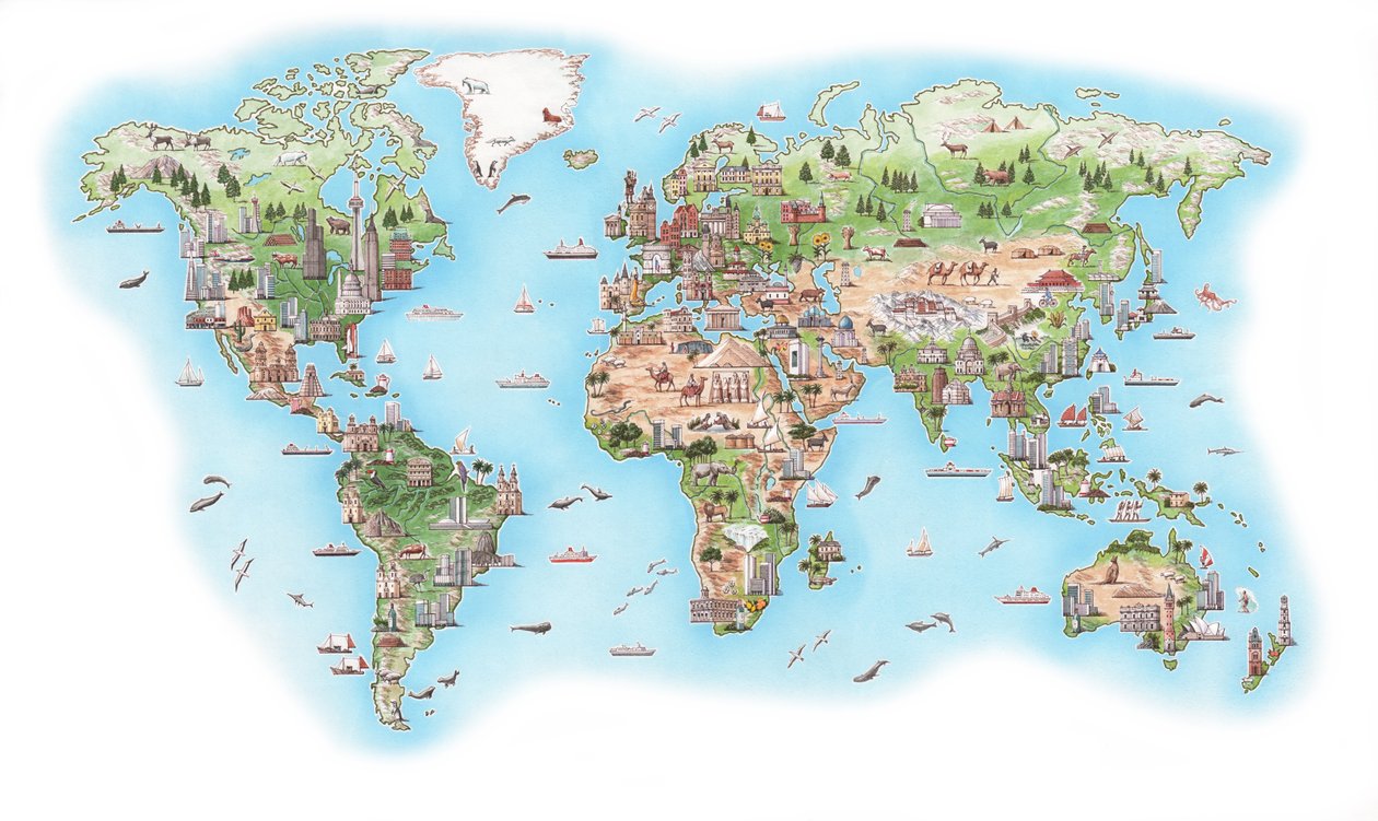 Atlas mondial illustré (dessiné en 1998) - Stephen Conlin