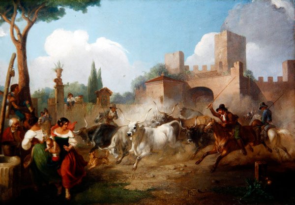 Buttari conduisant des bœufs romains - Stewart Watson