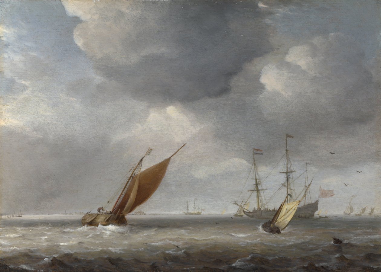 Petits navires hollandais dans une brise - Willem van de Velde the Younger