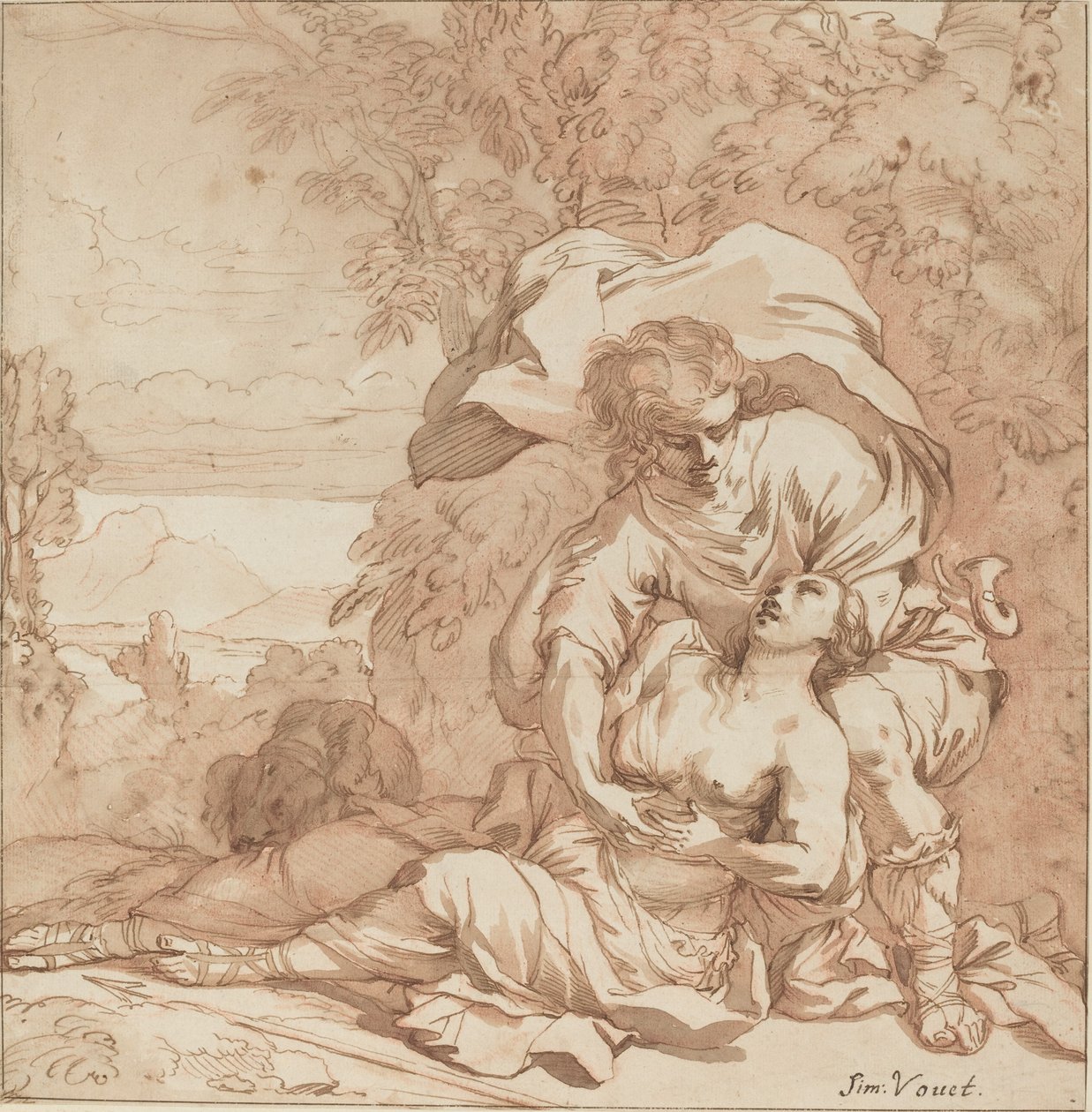 Procris et Céphale (?) - Studio of Simon Vouet