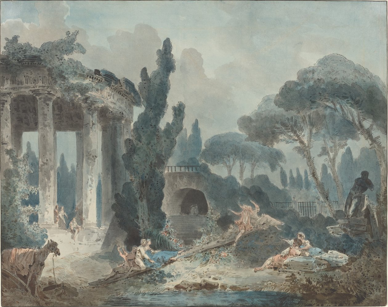 La balançoire - Style of Hubert Robert