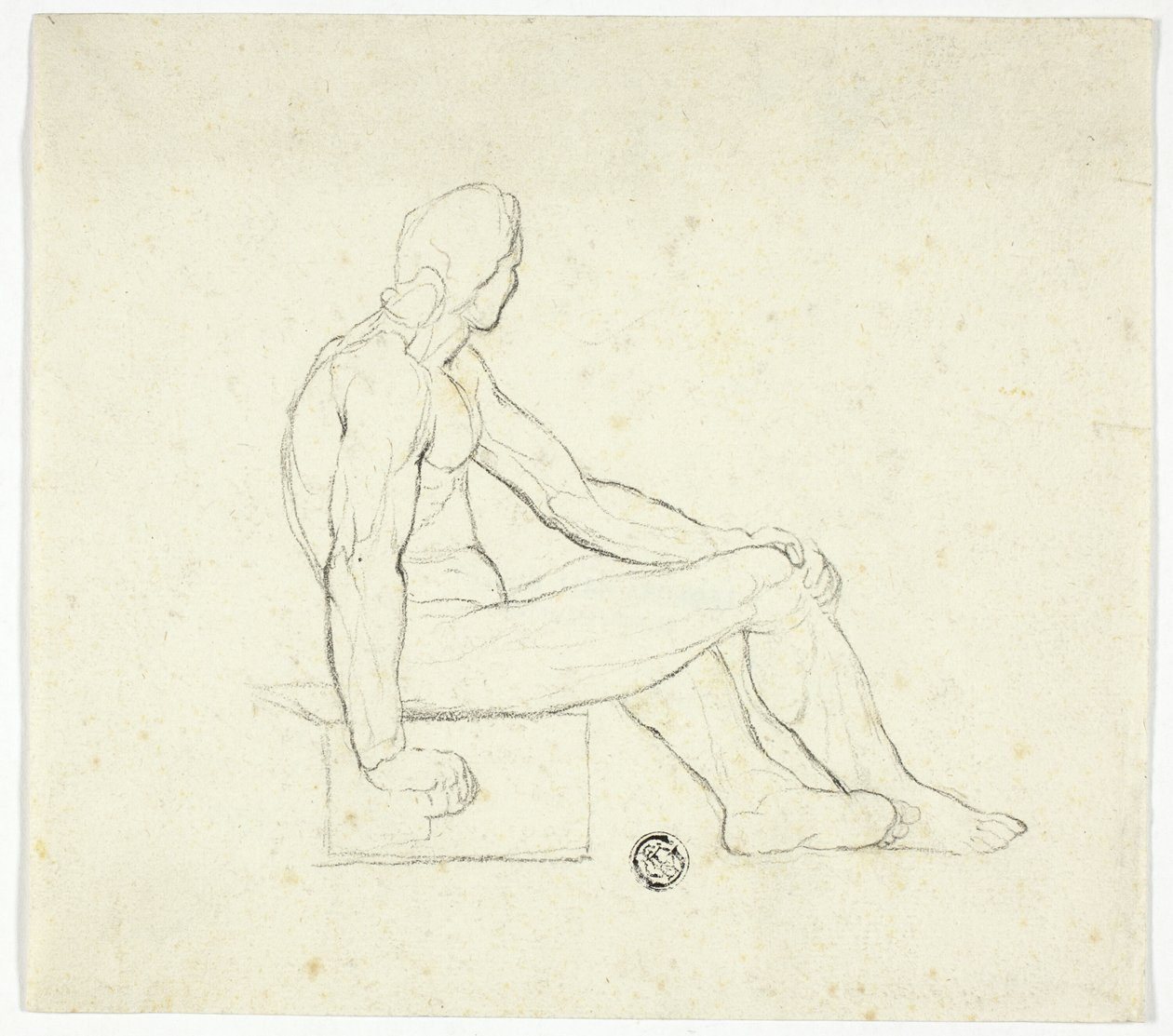 Nu masculin assis - Style of Jacques Louis David