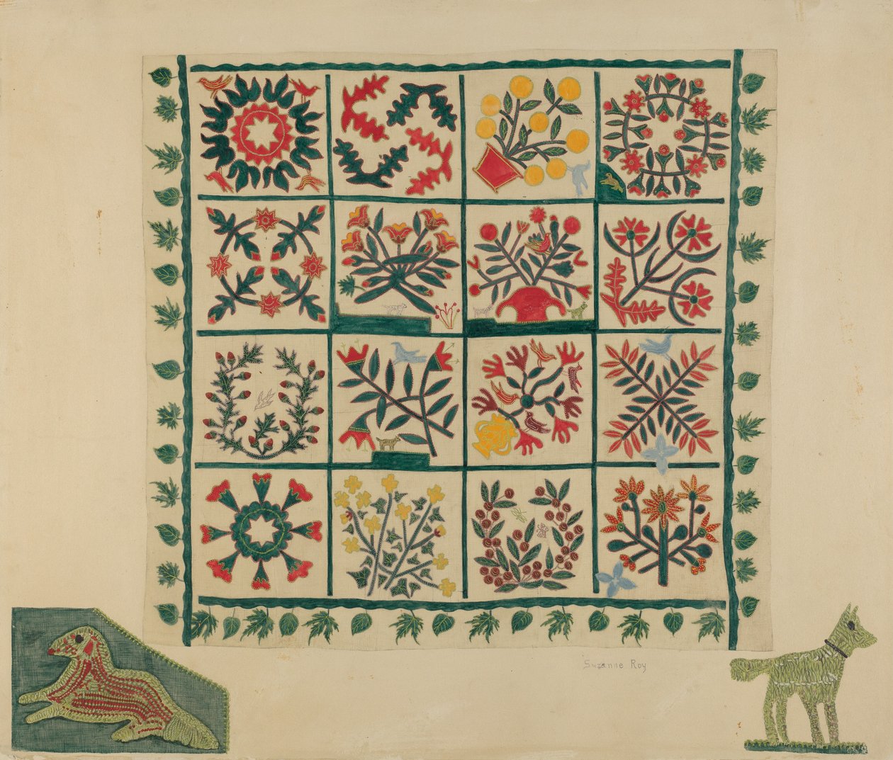 Dessus de courtepointe, 1935-1942 - Suzanne Roy