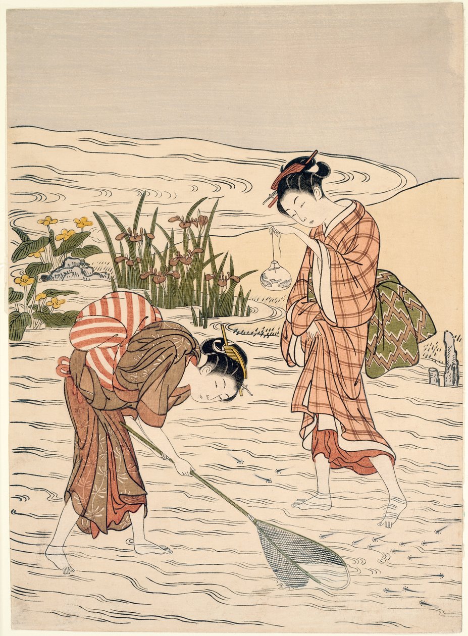 Pêche en eau peu profonde - Suzuki Harunobu