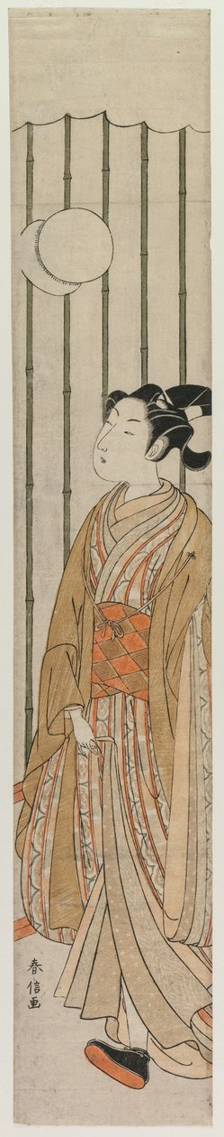 Jeune homme jouant au football, fin des années 1760 - Suzuki Harunobu