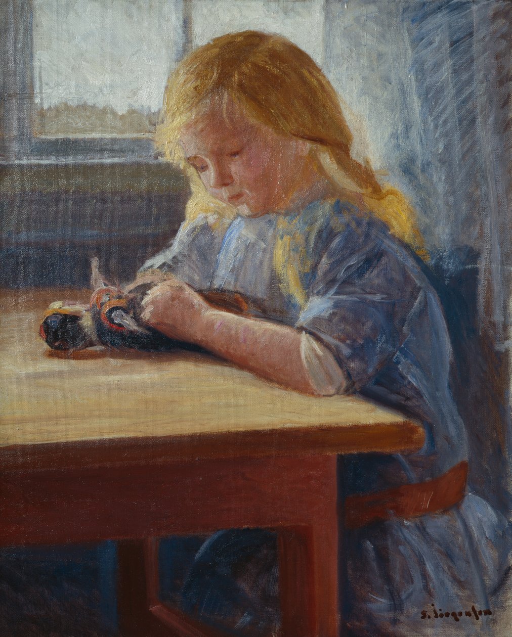Fille jouant avec une poupée - Sven Jorgensen
