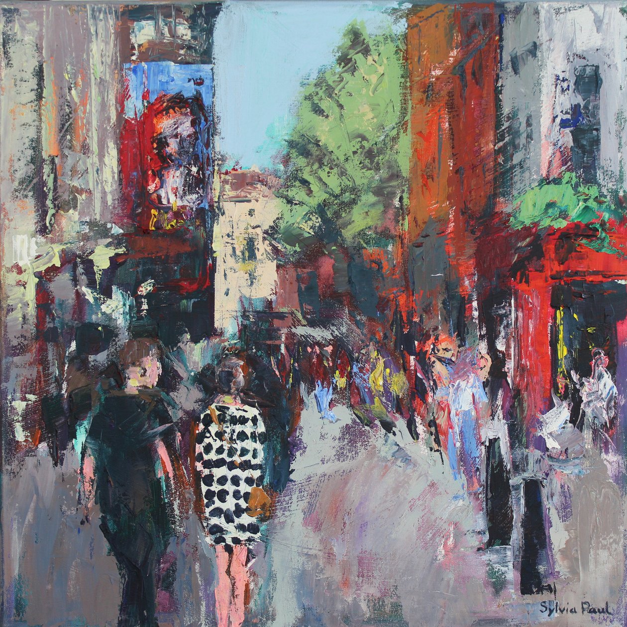 Robe à pois Londres, 2024 (acrylique) - Sylvia Paul