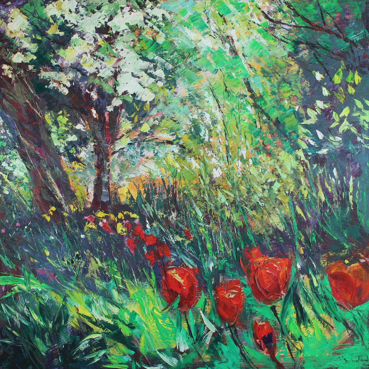 Tulipes et bois - Sylvia Paul