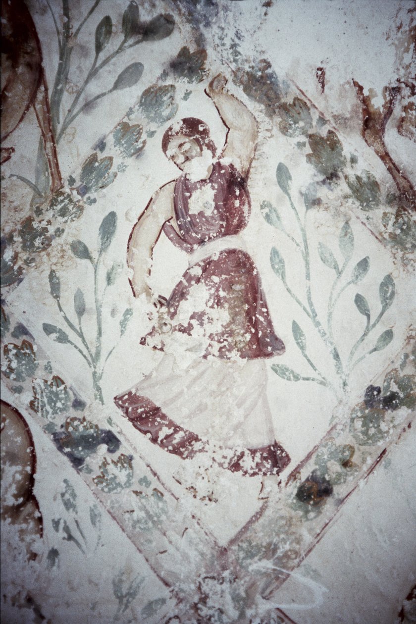 Fresque représentant une danseuse, de l