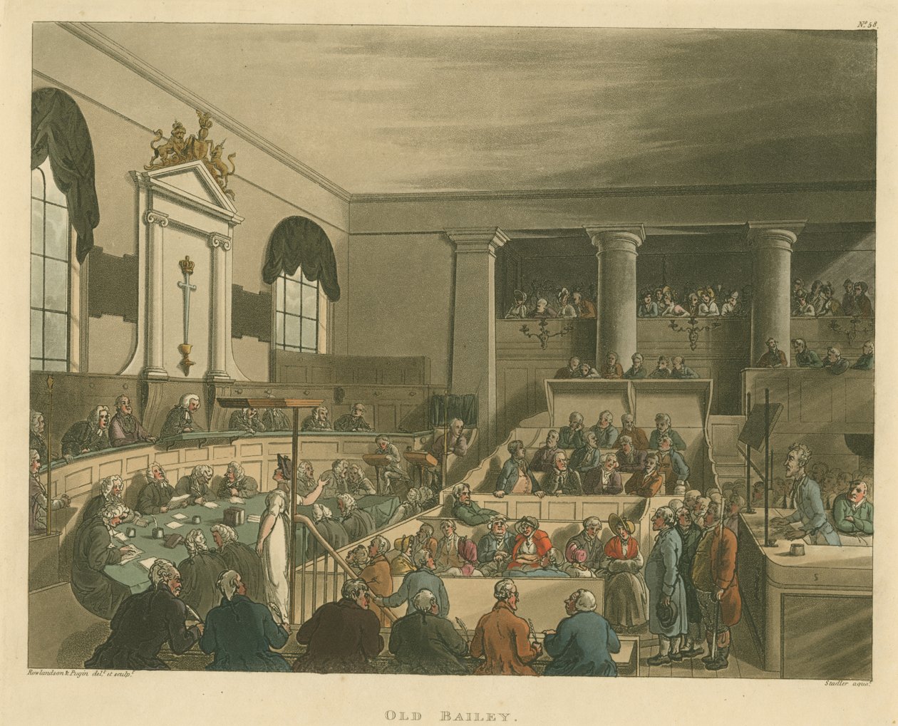 Old Bailey, 1809 - Pugin and Rowlandson