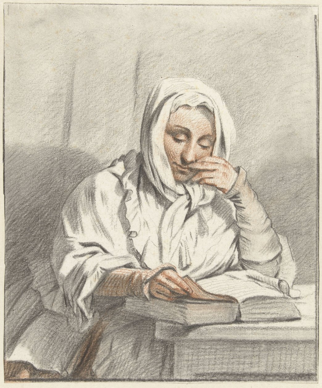 Jeune femme lisant à une table - Taco Scheltema (I)