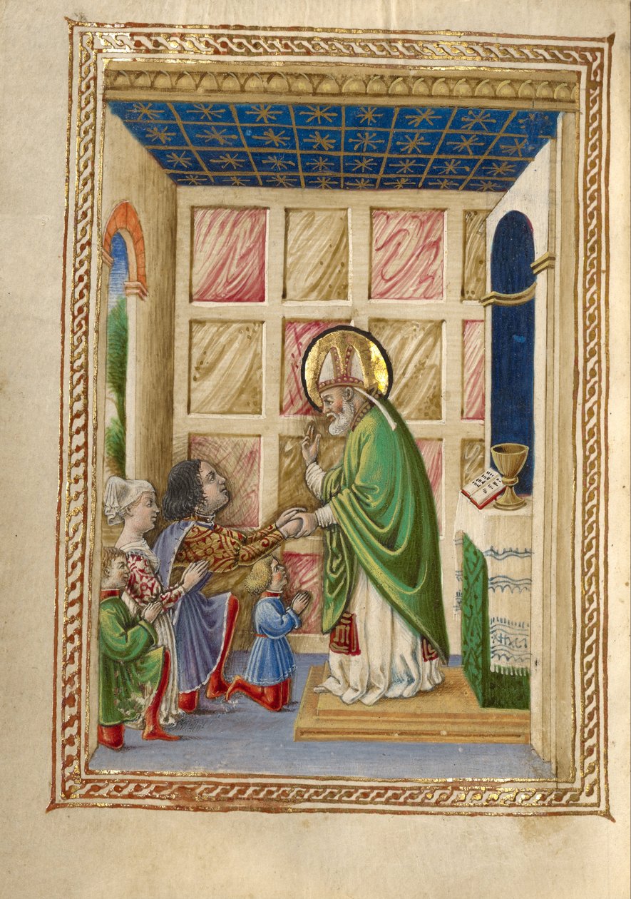 Saint Bellin célébrant la messe - Taddeo Crivelli