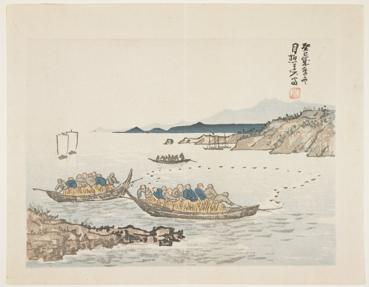 Bateaux de pêche, 1893 - Tamura Gessh
