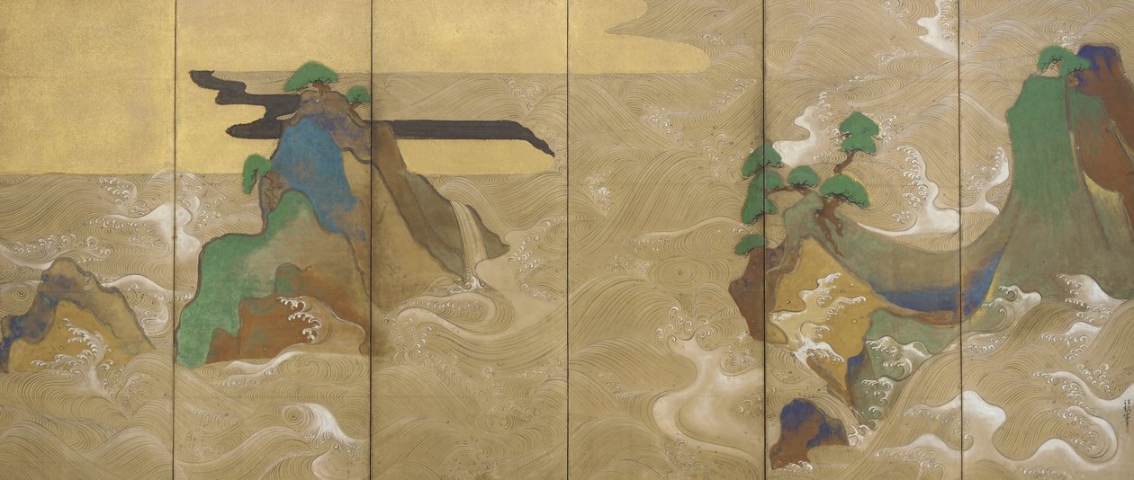Vagues à Matsushima - Tawaraya Sotatsu