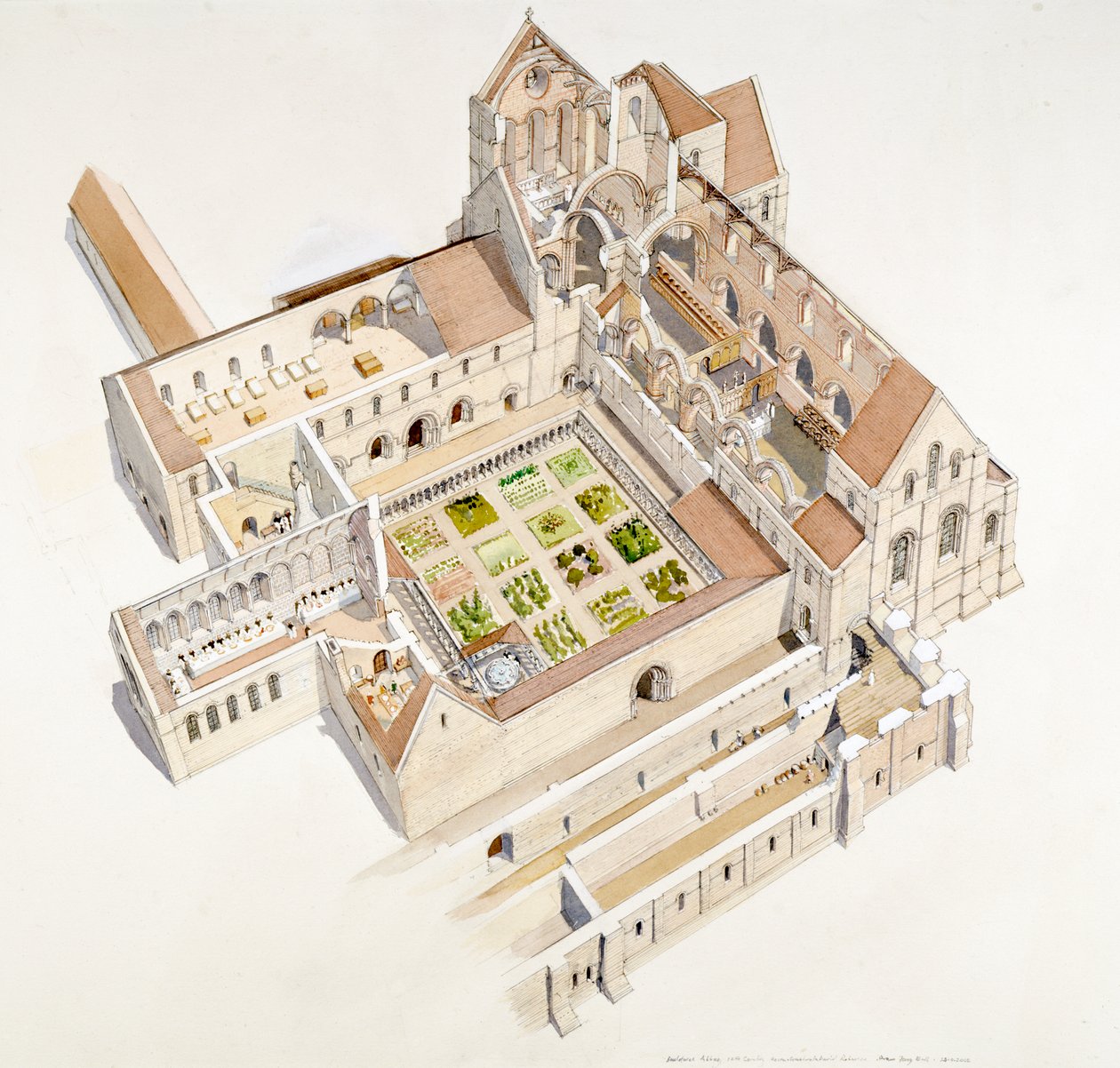 Abbaye de Buildwas, 12ème siècle, vers 1990-2010 - Terry Ball