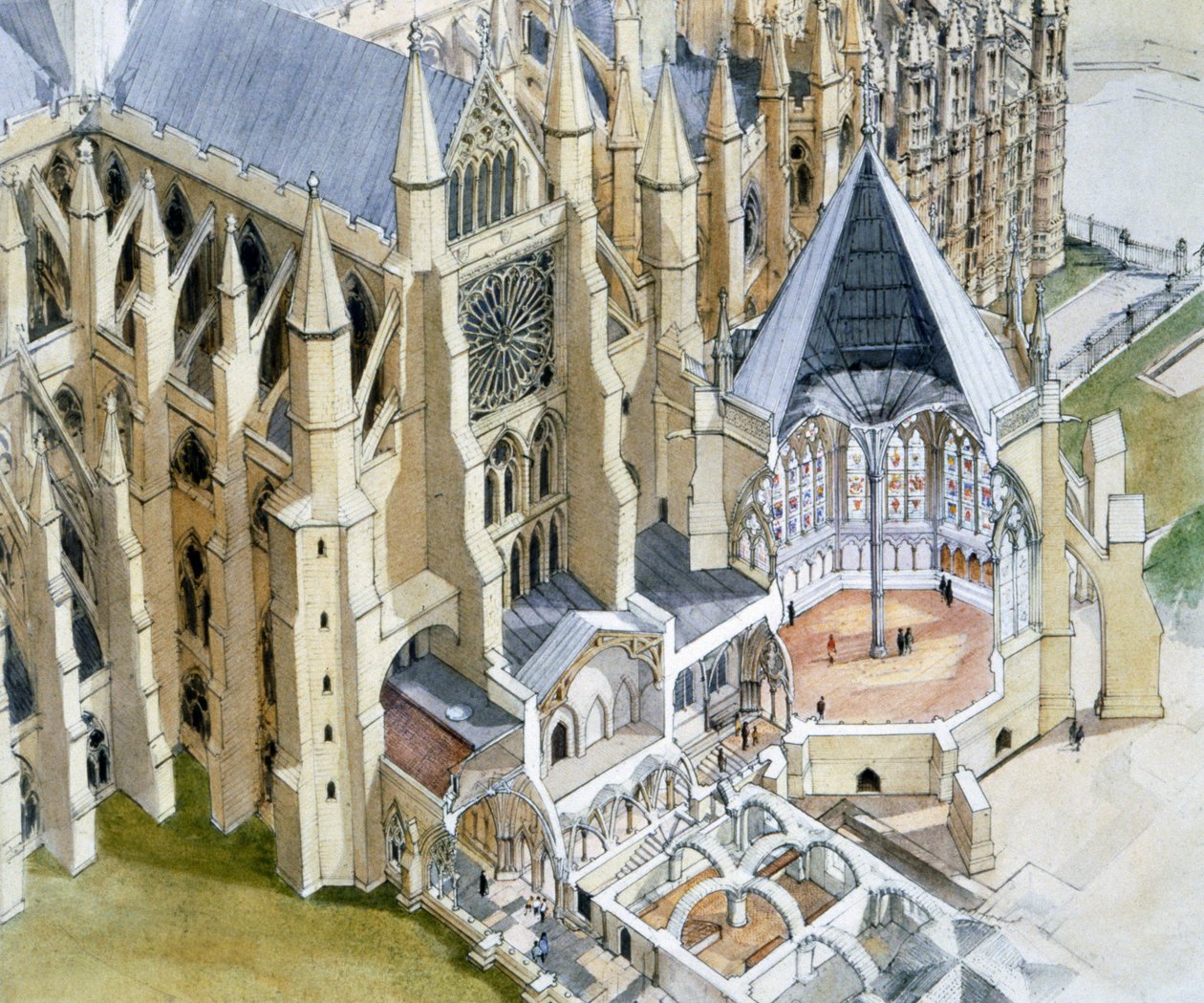 Abbaye de Westminster, salle capitulaire, 16ème siècle, vers 1990-2010 - Terry Ball