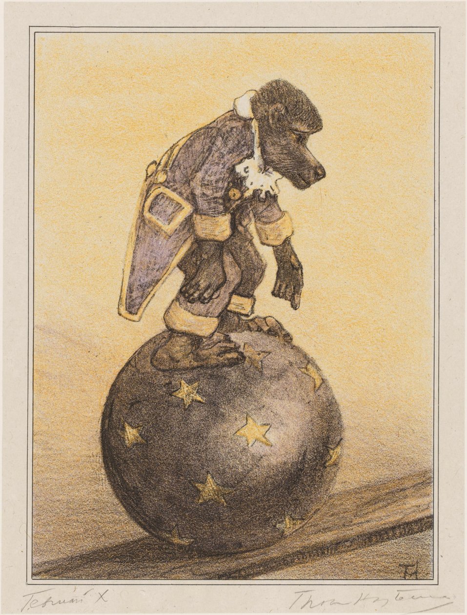 Singe sur une balle - Theo van Hoytema (signed by artist)