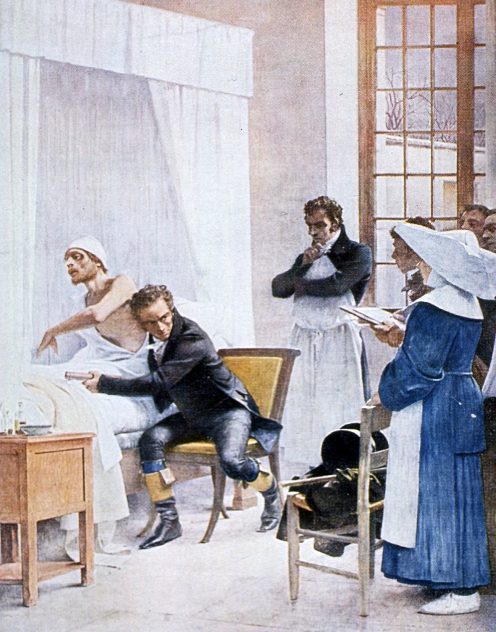 René Laënnec (1781-1826) écoutant la poitrine d
