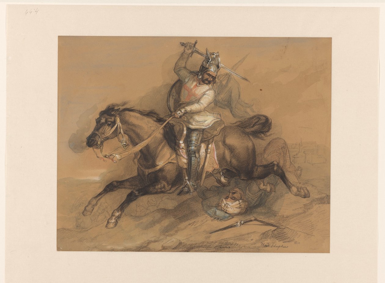 Croisé battant un soldat turc - Theodoor Schaepkens