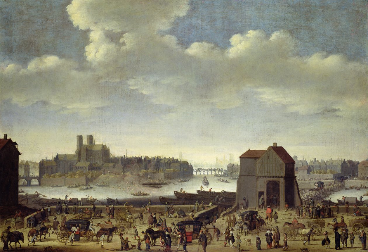 Vue du pont et du quai de la Tournelle, c.1645 - Theodor Matham
