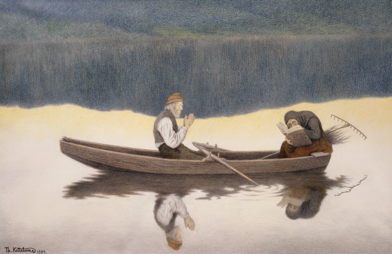 Sur le lac et la rivière - Theodor Kittelsen