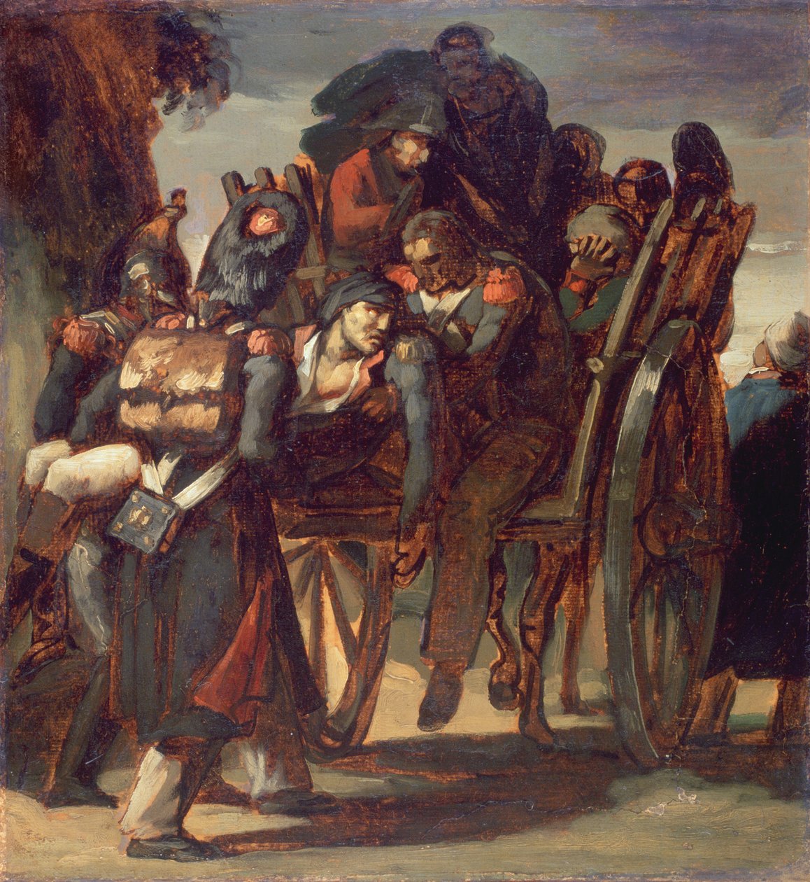 Soldats blessés dans une charrette, 1814-17 - Theodore Gericault